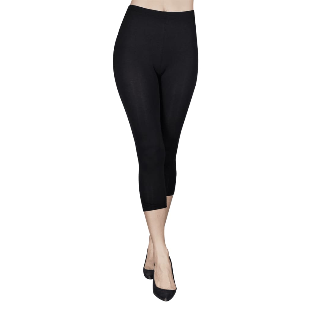 

vidaXL Legging 3/4 maat M/L (zwart) set van 2