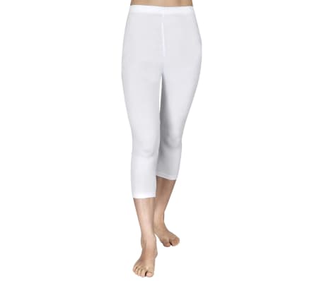 2 St&uuml;ck M&auml;dchen-Capri-Leggings 110/116 Wei&szlig;