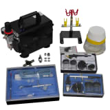 Airbrush Compressor Set with 3 Pistols 10" x 5.3" x 8.7"