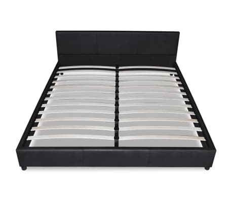 vidaXL Рамка за легло, черна, изкуствена кожа, 180x200 cм