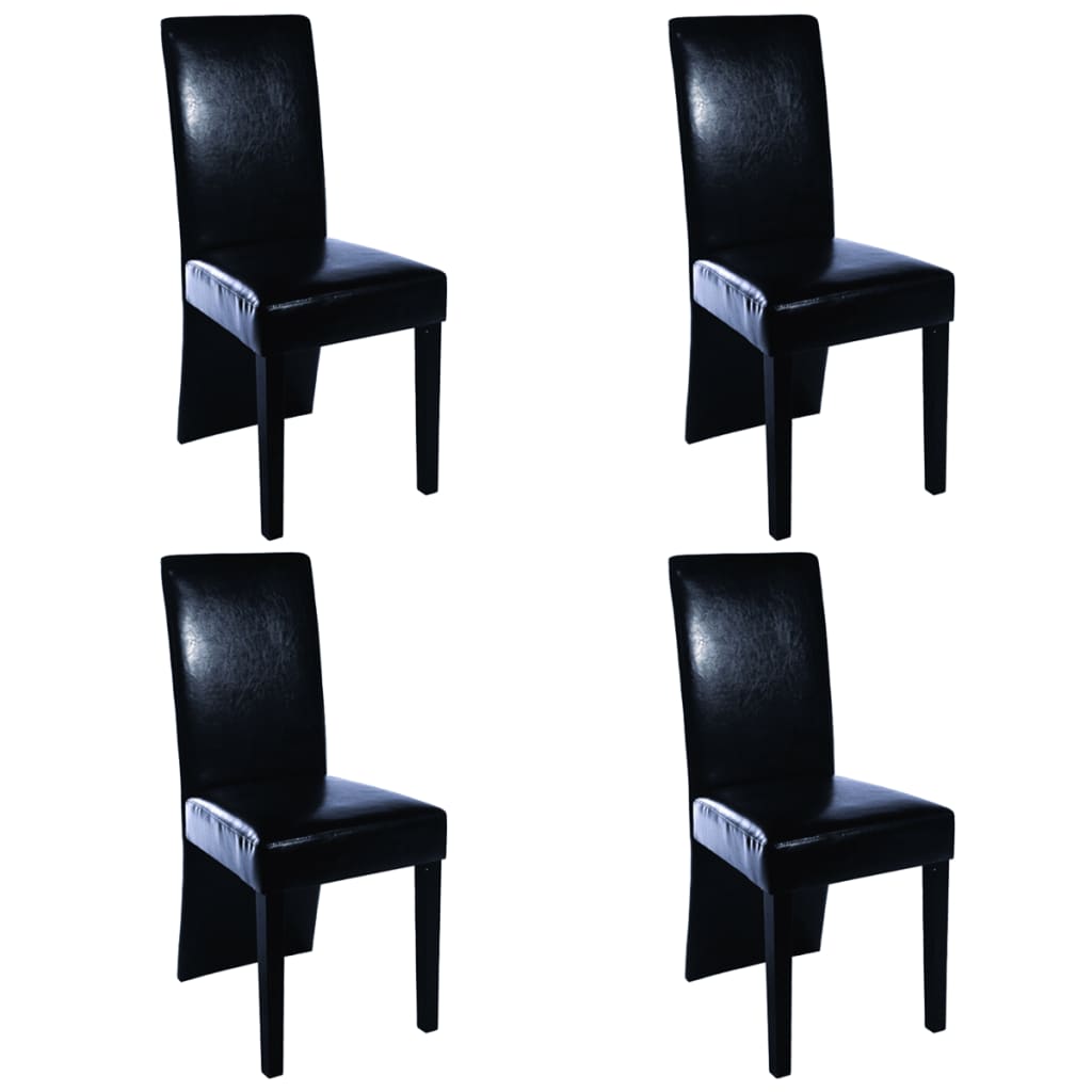 vidaXL Dining Chairs 4 pcs Black Faux Leather