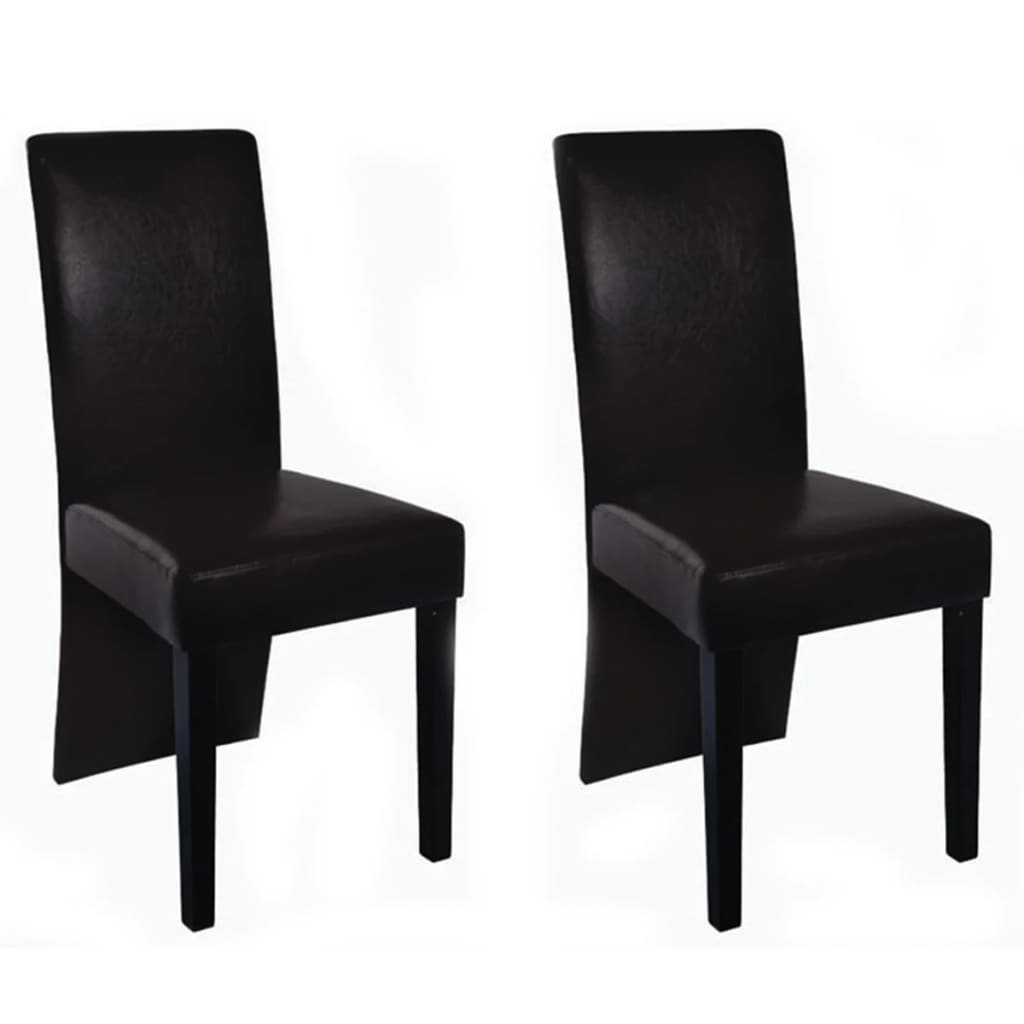vidaXL Eetkamerstoelen 2 st kunstleer bruin vidaXL Eetkamerstoelen 2 st kunstleer bruin