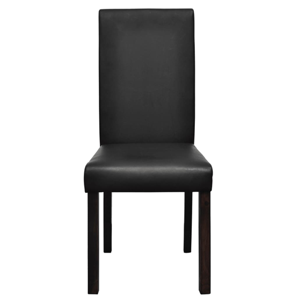 vidaXL Dining Chairs 2 pcs Black Faux Leather