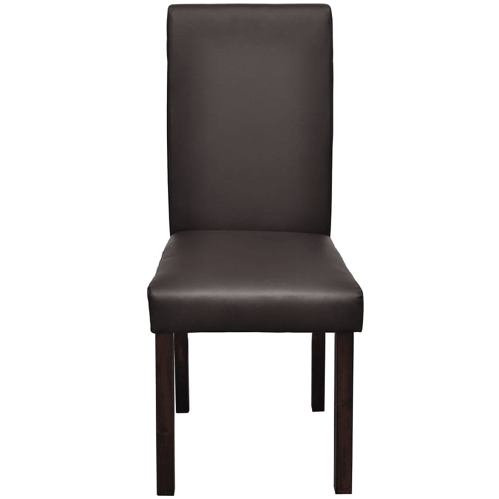 vidaXL Dining Chairs 4 pcs Brown Faux Leather