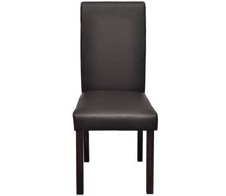 vidaXL Dining Chairs 4 pcs Brown Faux Leather