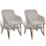 vidaXL Dining Chairs 2 pcs with Oak Frame Fabric