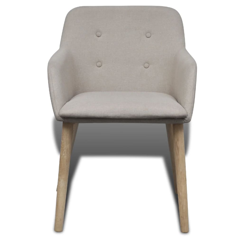 

vidaXL Eetkamerstoelen 2 st stof beige