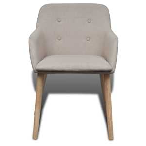 vidaXL Valgomojo kėdės, 2vnt., kreminės, audinys