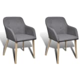 vidaXL Dining Chairs 2 pcs with Oak Frame Fabric