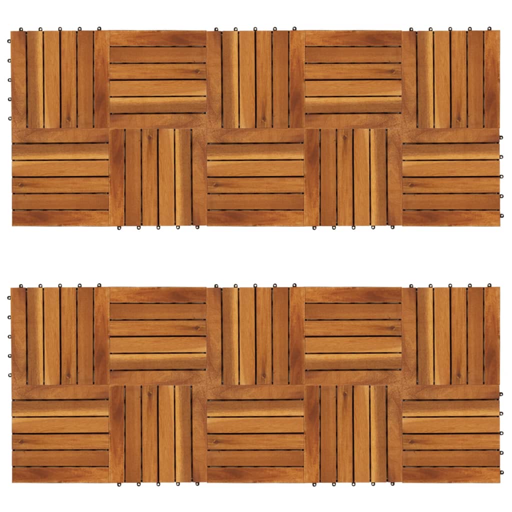 18: Terrassefliser, lodret mønster, 30x30 cm, akacietræ, sæt med 20 stk.