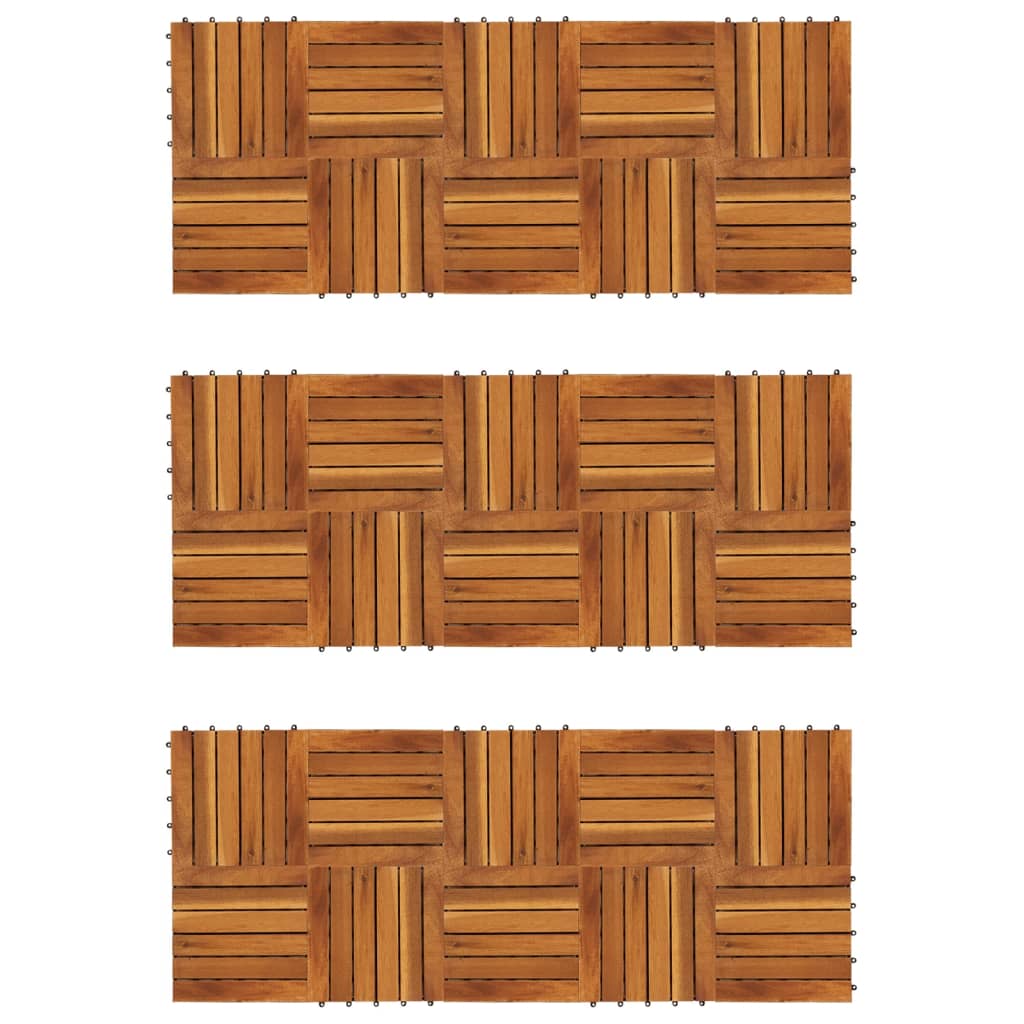 Set dale din lemn de salcâm cu model vertical 30 x 30 cm, 30 buc. vidaXL