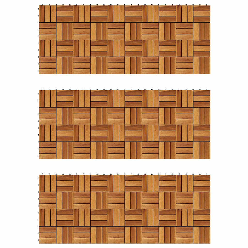 Kit tuiles de plancher en acacia 30 x 30 cm 30 pcs