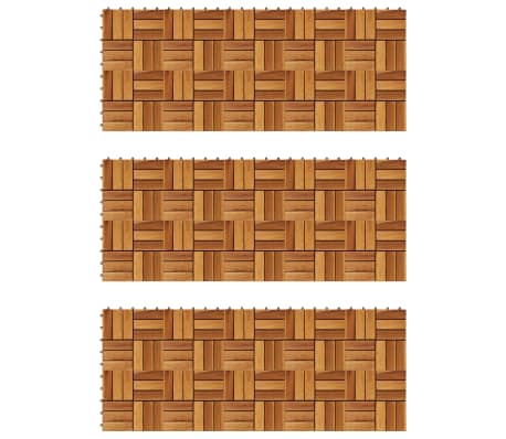 vidaXL Tuile de plancher en acacia 30 pcs Ensemble de plaques de toiture toit