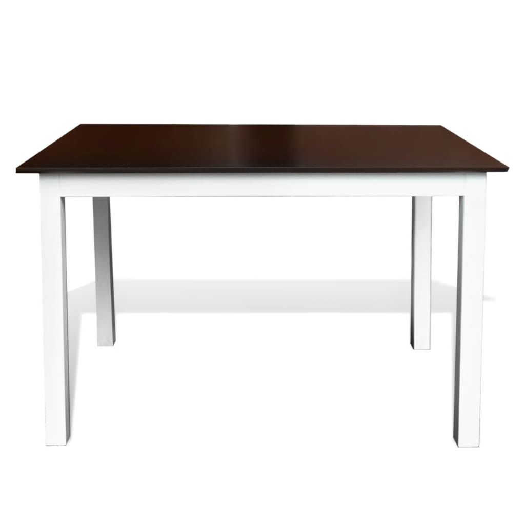 vidaXL Dining Table 43.3" Solid Wood Brown and White