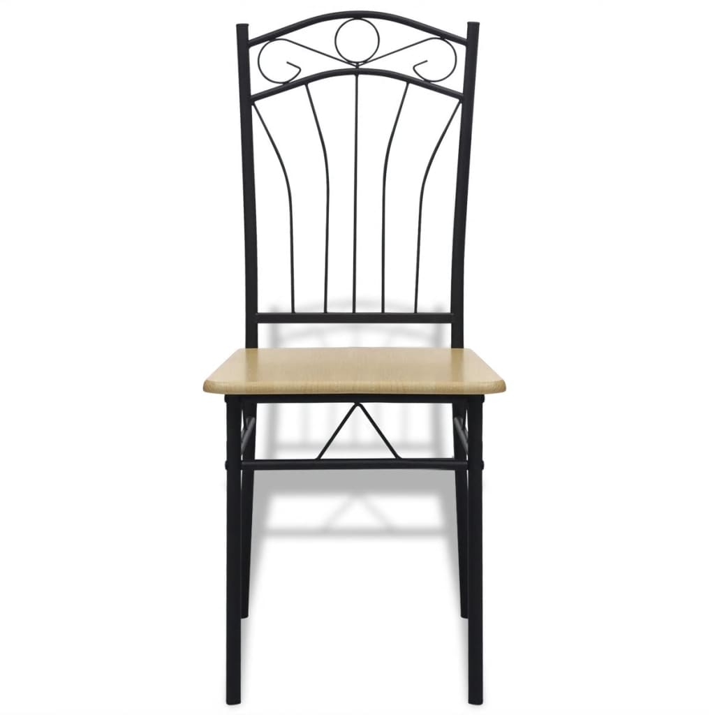 vidaXL Valgomojo kėdės, 6 vnt., rudos, plienas ir MDF