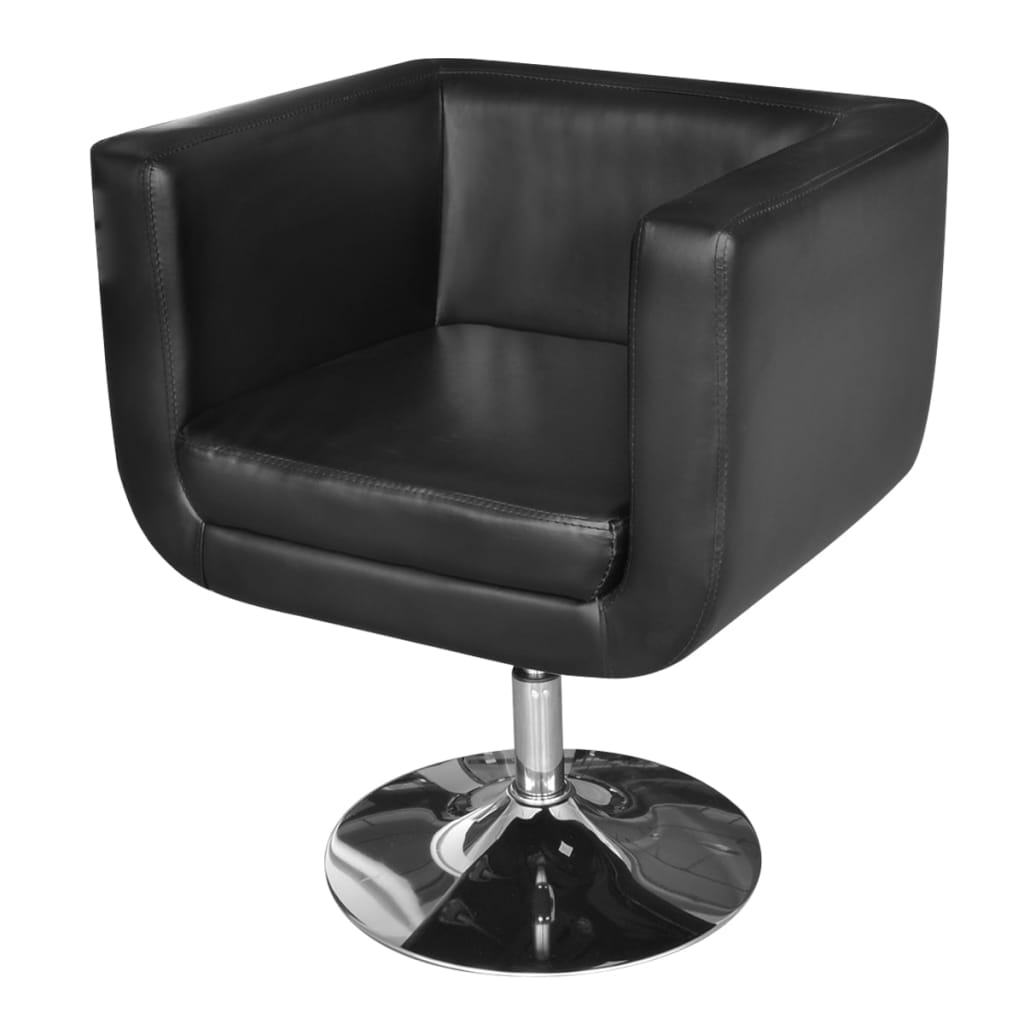 

vidaXL Armchair with Chrome Base Black Faux Leather