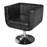 Black Adjustable Arm Chair with Chrome Base