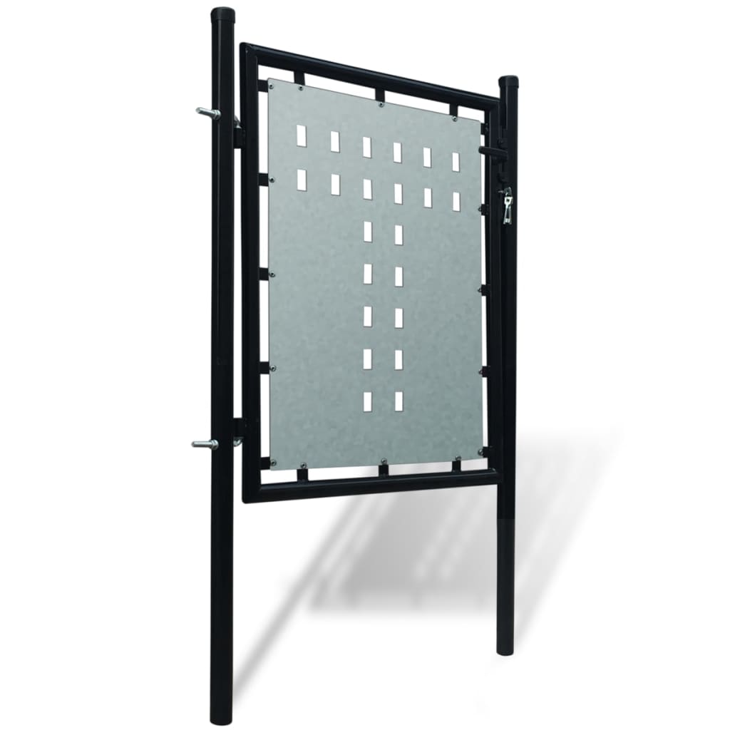 VidaXL - vidaXL Tuinpoort enkele deur zwart 100 x 125 cm