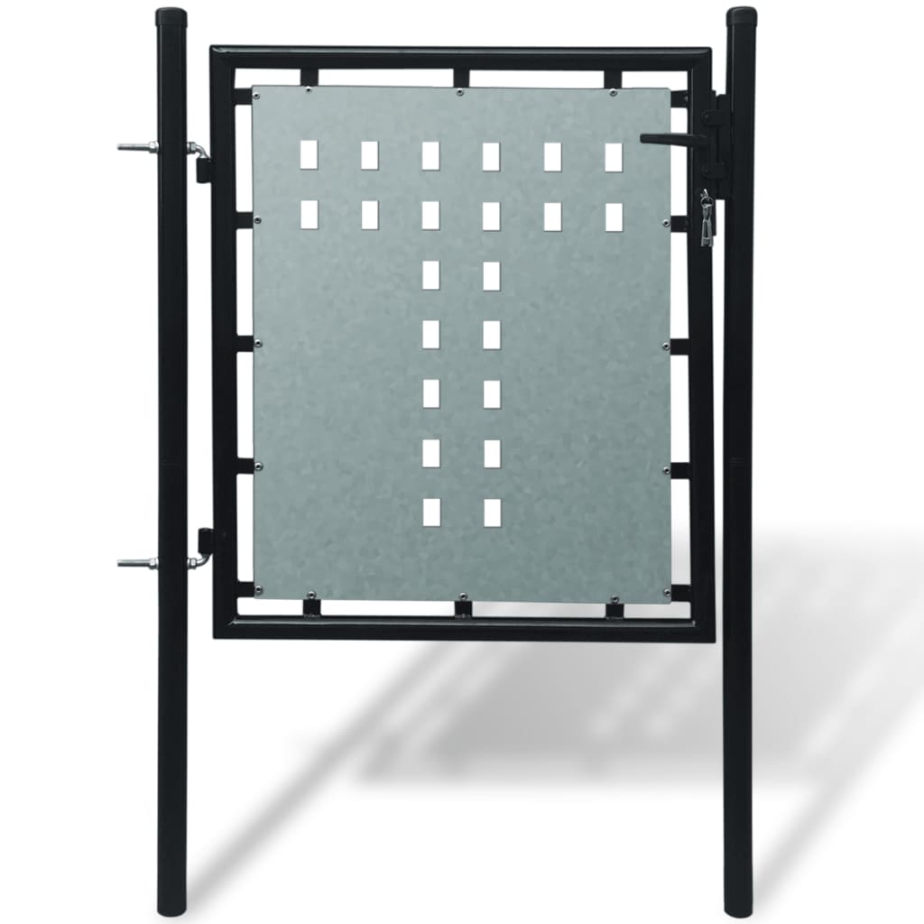 vidaXL Poartă de gard cu o ușă, negru, 100×150 cm vidaxl.ro
