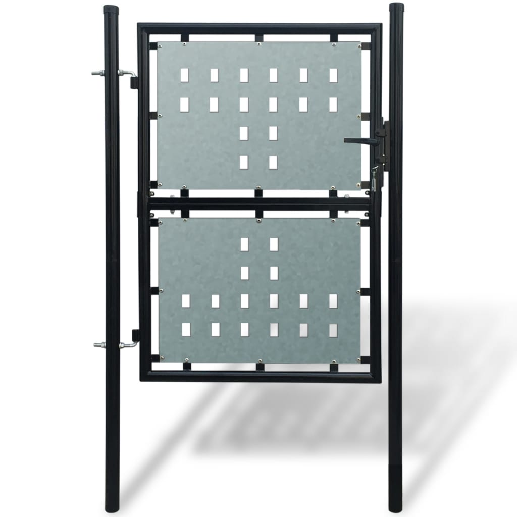vidaXL Poartă de gard cu o ușă, negru, 100×225 cm vidaXL