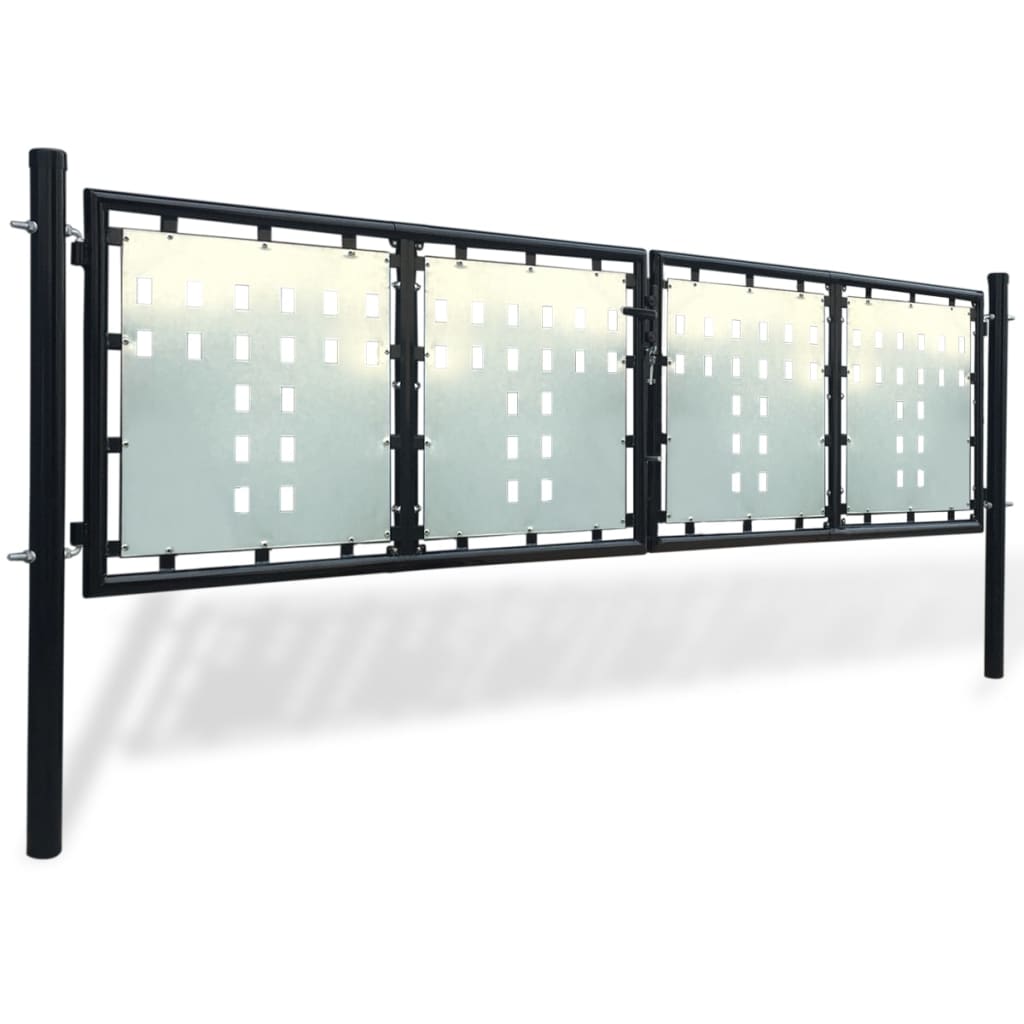 vidaXL Poort enkel 300x125 cm zwart afbeelding