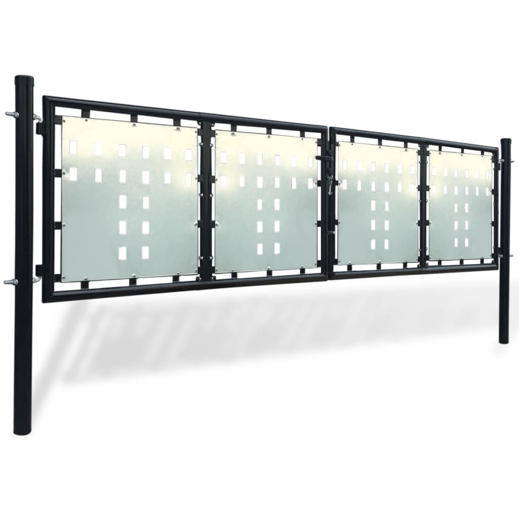 vidaXL Poort enkel 300x150 cm zwart afbeelding