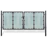 Tuinpoort dubbele deur zwart 300 x 175 cm