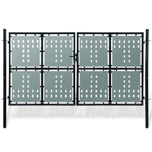 Črna enokrilna ograja 300x175 cm