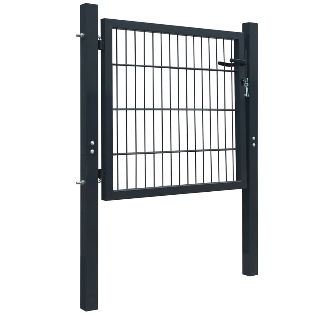 vidaXL Poort dubbelstaafmat (enkel) 106x130 cm antracietgrijs afbeelding
