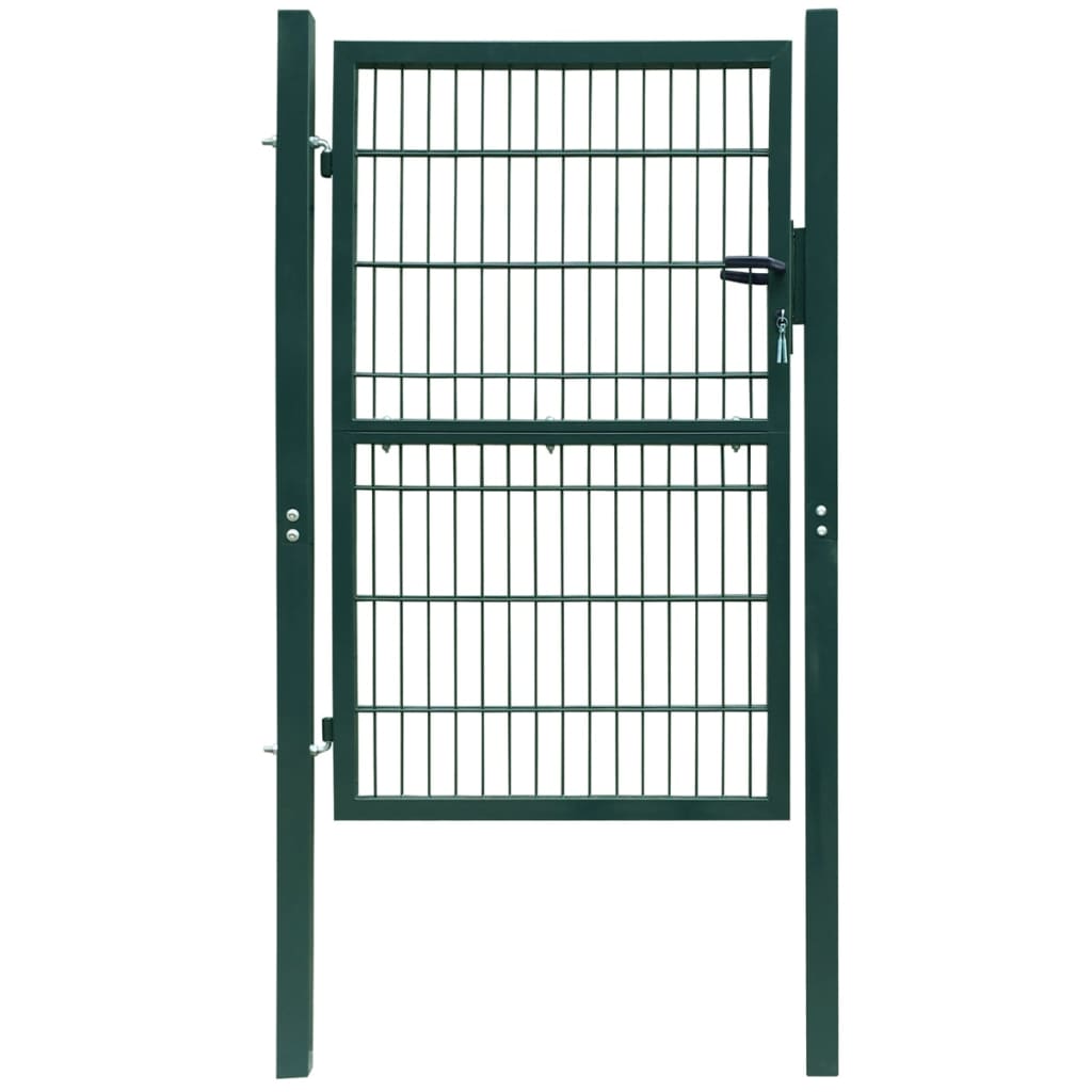 Poartă 2D pentru gard (simplă) 106 x 210 cm, verde imagine vidaxl.ro