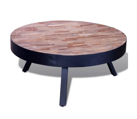 Vidaxl Coffee Table Round Reclaimed Teak Wood Vidaxl Com