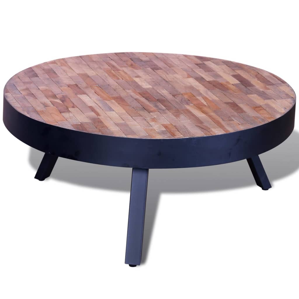 Petrashop  Konferenční stolek kulatý recyklované teakové dřevo