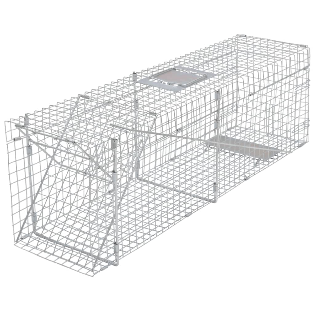 vidaXL Cușcă galvanizată tip capcană, 100 cm
