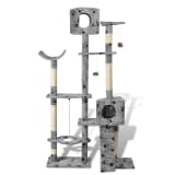 Cat Tree Scratching Post 69" 2 Condos Gray with Paw Prints