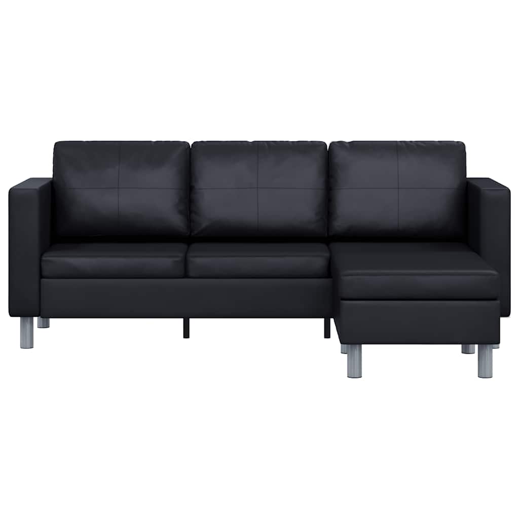 Thumbnail - vidaXL L-förmiges Sofa 3-Sitzer Kunstleder Schwarz