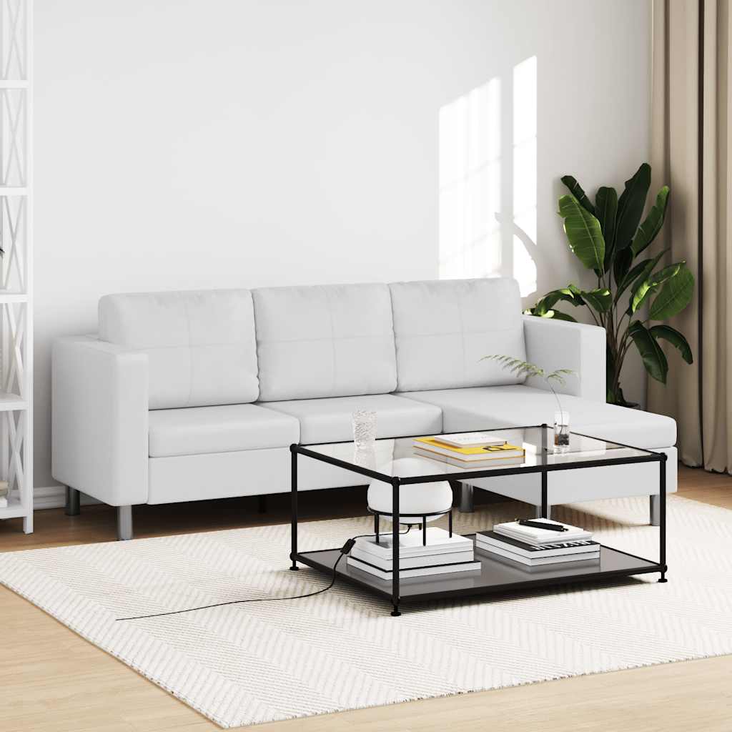 vidaXL Modulsofa 3-Sitzer Kunstleder Weiß