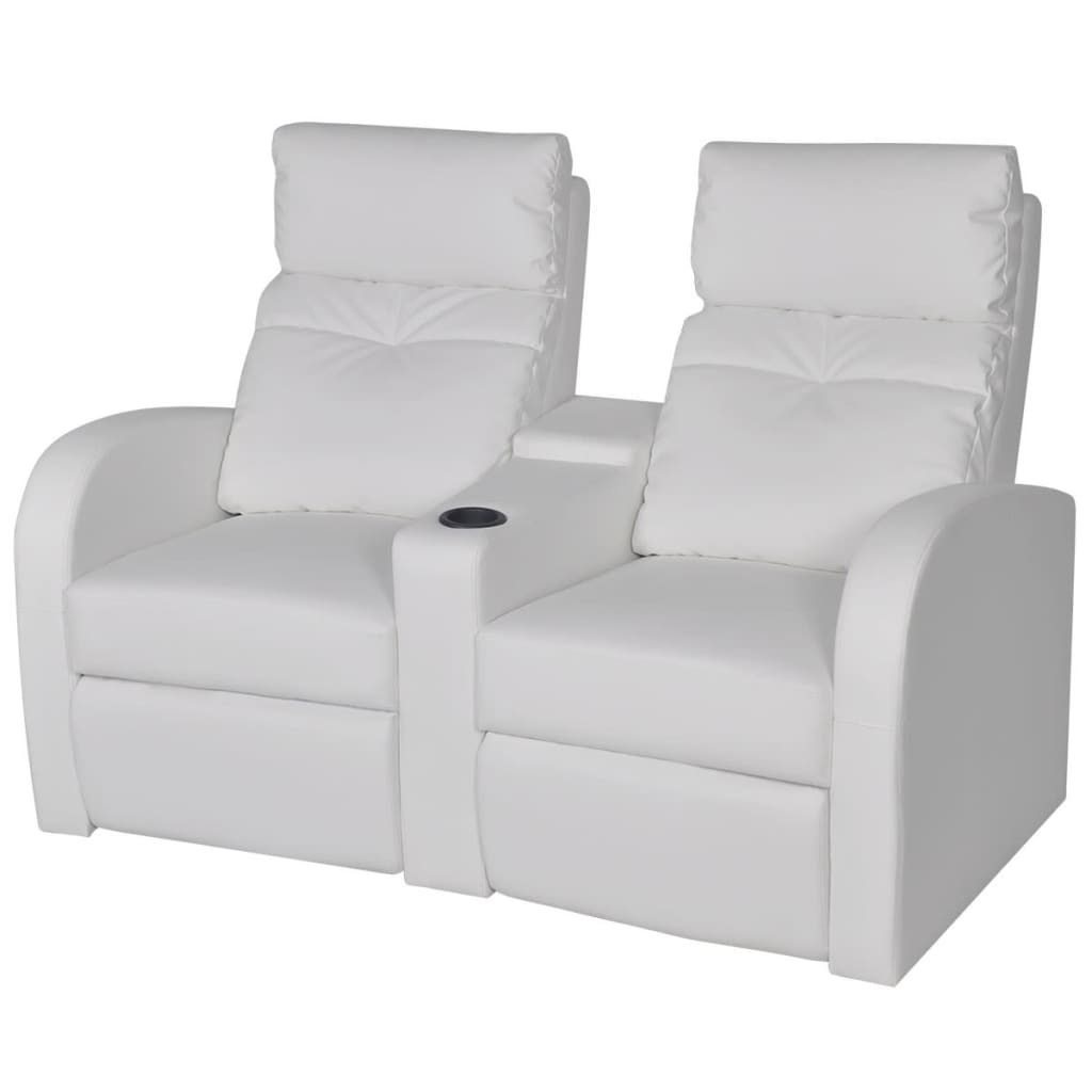 241997  vidaXL Recliner 2-seat Artificial Leather White