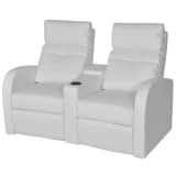 vidaXL Fauteuil inclinable à 2 places Cuir synthétique Blanc
