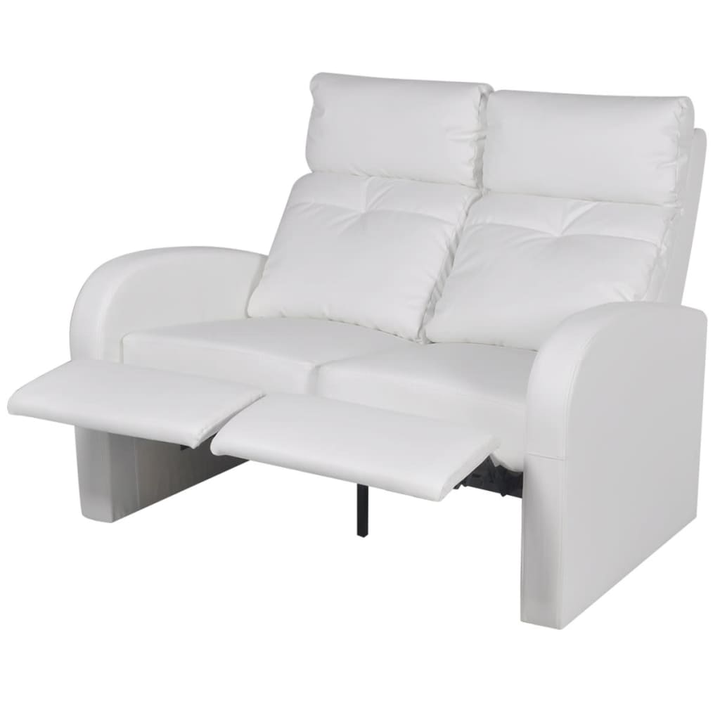 VidaXL - vidaXL Dubbele relaxfauteuil zonder middenleuning kunstleer wit