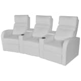 vidaXL Fauteuil inclinable à 3 places Cuir synthétique Blanc