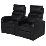 vidaXL Fauteuil inclinable à 2 places Cuir synthétique Noir