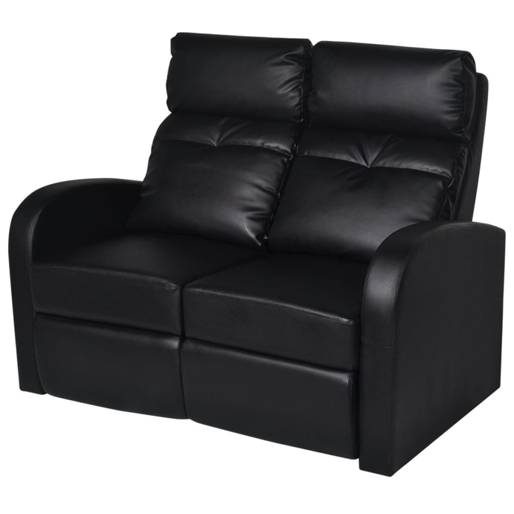 Recliner 2-seat Artificial Leather Black