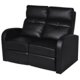 vidaXL Dubbele relaxfauteuil zonder middenleuning kunstleer zwart