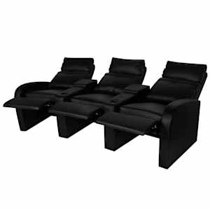 vidaXL Fauteuil inclinable &agrave; 3 places cuir synth&eacute;tique noir