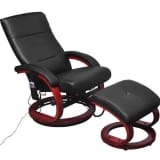 Black Electric TV Recliner Massage Chair with Footstool