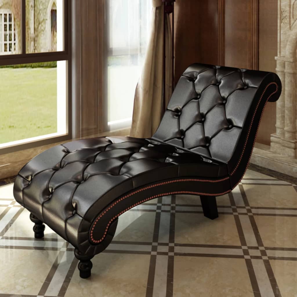 vida XL Chaiselongue Braun Kunstleder