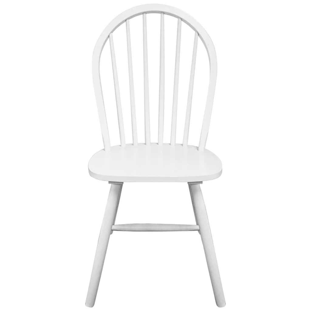 

vidaXL Eetkamerstoelen 4 st massief rubberwood wit