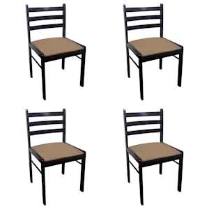 Jídelní židle 4 ks hnědé masivní kaučukovníkové dřevo a samet - obrázek 2