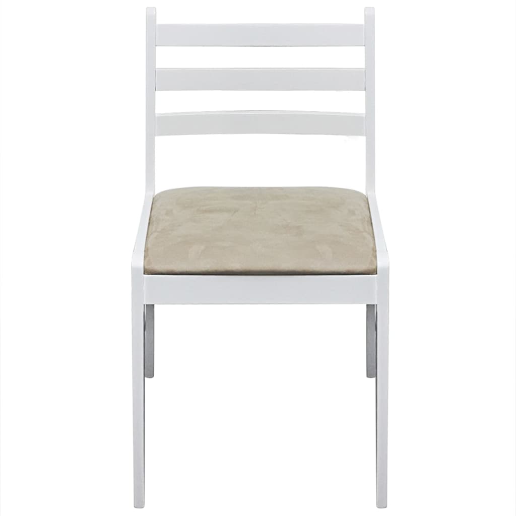 

vidaXL Eetkamerstoelen 2 st massief rubberwood en fluweel wit