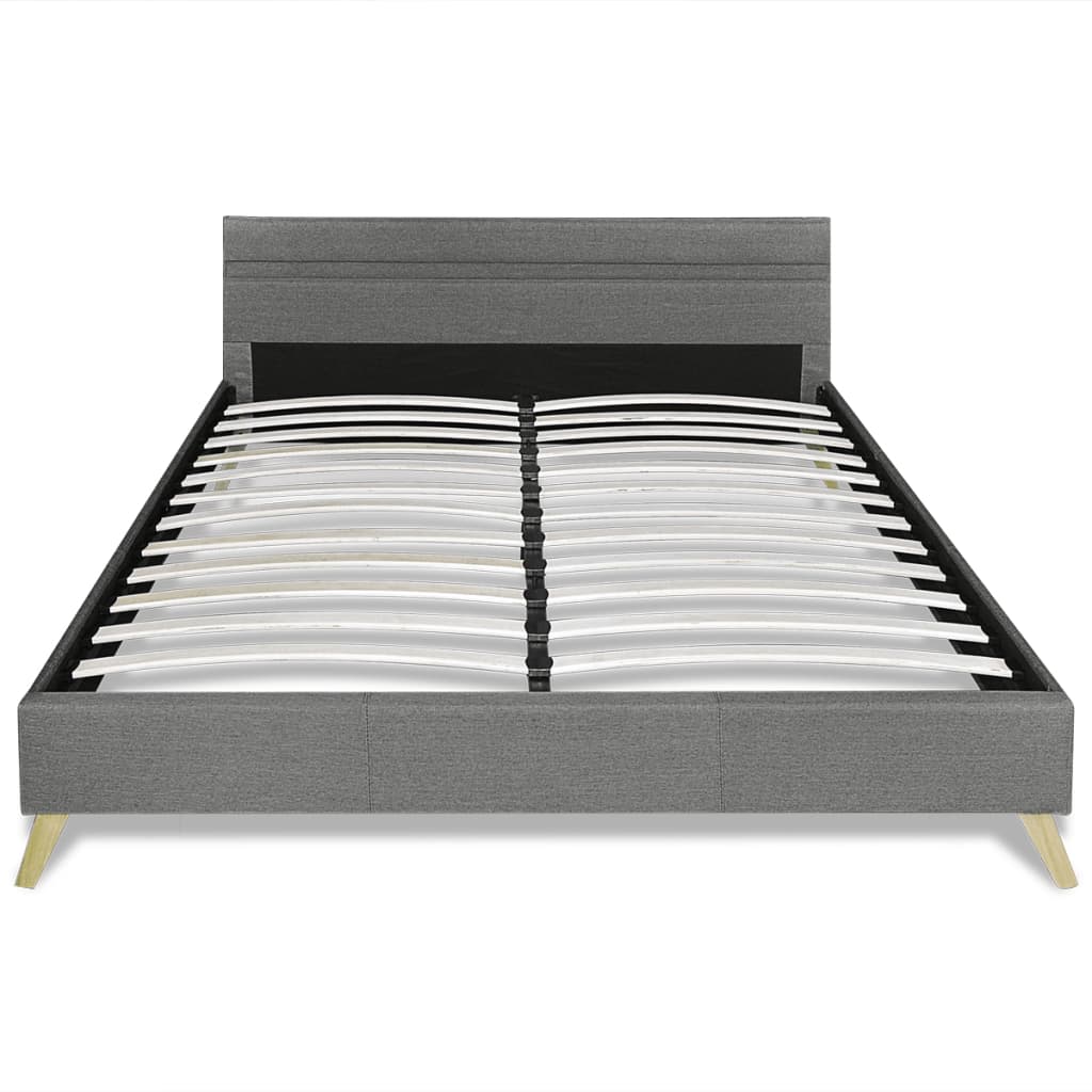 vidaXL Cadre de lit avec LED Gris clair Tissu 160 x 200 cm